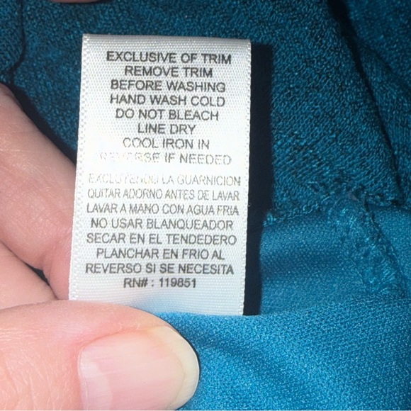 HeartSoul Teal Draped Cowl Neck Ruched Stretch Top Short Sleeve - Picture 7 of 8